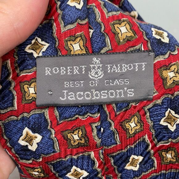 Robert Talbott Tie Men's 58x4 Red Geometric Floral Best of Class Silk Italy USA - Picture 3 of 7